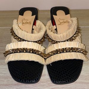 louboutin jurassic rafia